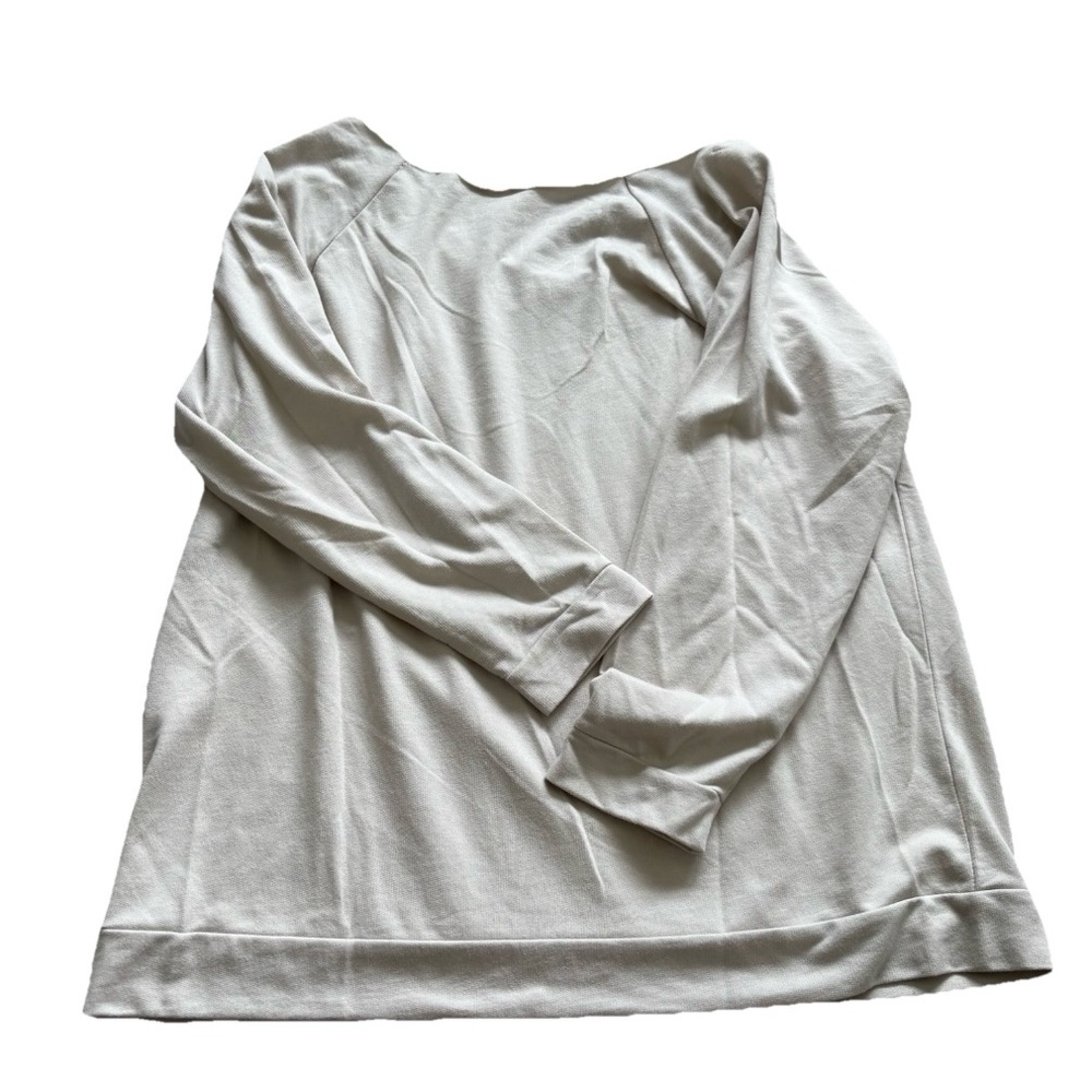CUSTOM KETCHUP Cream “Almond Milk” Graphic Top Novelty Artsy Art to Wear Large - Picture 2 of 5